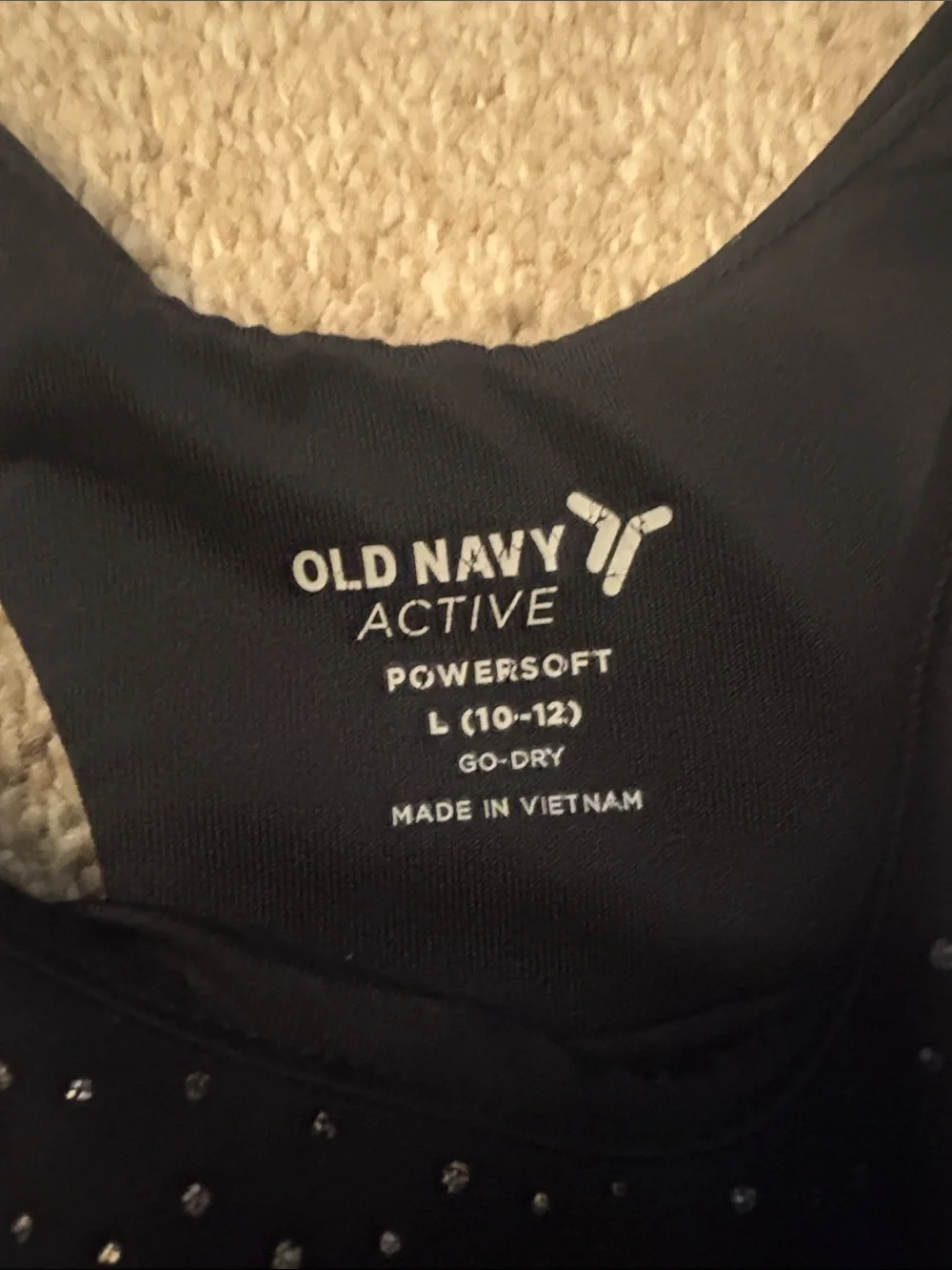 Old Navy Lavender and Black Shine Powersoft Sports Bra (pack of 2), girls Large